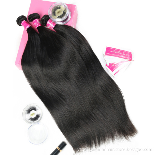 Straight Indian Human Hair Weave Extension Bundles Vendor Wholesale Large Stock Silky Straight Remy Human Hair Weaving Bundles